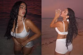 Bạn gái Ronaldo diện trang phục ướt át xuyên thấu khiến dân mạng dậy sóng