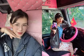 'Bóng hồng container' lái xe tải chở 45 tấn nhu yếu phẩm vào vùng lũ