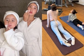 Huyền 2k4 đẻ con gái như có thêm 'bạn thân', hết skincare đến tập yoga cùng