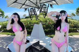Em gái Văn Toàn diện bikini khoe làn da trắng như bông bưởi