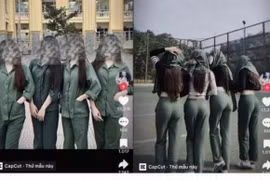 Ưỡn ẹo tạo dáng phản cảm với màu áo lính, nhóm nữ sinh nhận chỉ trích nặng nề