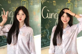 Nữ sinh viral với loạt ảnh tổng kết năm học "đốn tim"