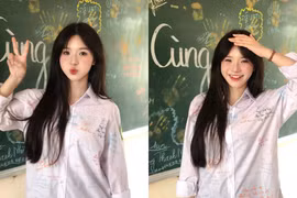 Nữ sinh viral với loạt ảnh tổng kết năm học "đốn tim"