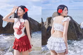 Con gái Quyền Linh phối đồ đi biển xinh hết nấc