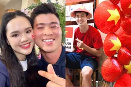 Vợ chồng Duy Mạnh tạo góc check-in, mời bà con ghé khi xem tổng hợp luyện