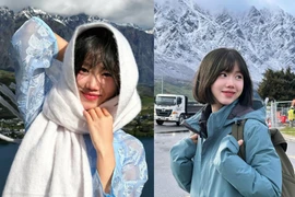 ‘Nàng thơ du học' diện áo dài Việt khoe sắc bên núi tuyết ở New Zealand