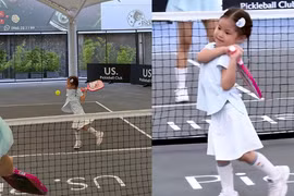 'Idol giới trẻ' Pam yêu ơi theo chân mẹ đổ bộ sân pickleball