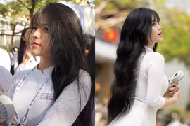 Nữ sinh gây chú ý "mùa tổng kết" với nhan sắc trong veo