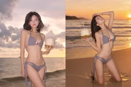 "Hot girl trường chuyên" diện bikini khoe vòng eo cực phẩm