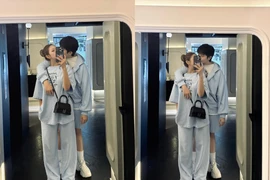 Xoài Non khoe ảnh 'khóa môi' cực ngọt bên 'chồng iu'