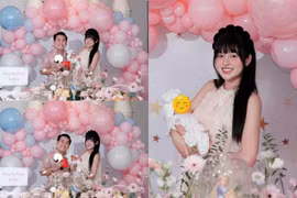 'Hot girl trứng rán' tổ chức tiệc đầy tháng hoành tráng cho con gái cưng