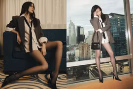 Thiều Bảo Trâm hóa "tổng tài" cực chất, khoe đôi chân dài miên man