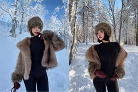 Hot girl Chu Mạc Thúy Quỳnh khoe dáng 'cực cháy' giữa khung cảnh tuyết trắng