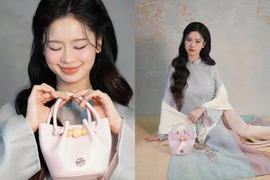 ‘Mẹ bỉm’ Hàn Hằng gia nhập đường đua áo dài Tết