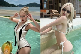 'Rosé bản Việt' mời fan ăn sáng bằng bộ ảnh nóng bỏng bên hồ bơi