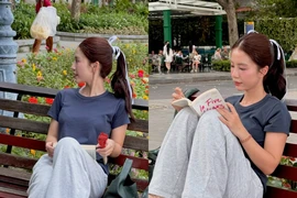 Mẫn Tiên 'đốn tim' fan với loạt ảnh đu trend check-in vườn hoa Hồ Gươm