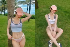 Diệp Lâm Anh khoe dáng "đồng hồ cát" nóng bỏng đón hè