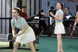 "Công chúa bong bóng" Bảo Thy khoe dáng trên sân pickleball