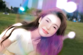 Đu trend chụp ảnh bong bóng, Tiktoker Hoàng Yến đốn tim với nụ cười tỏa nắng