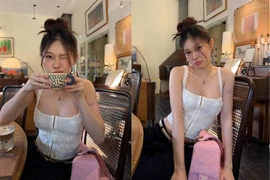 Hot girl Ly Phạm khoe vóc dáng mảnh mai chỉ sau 1 tháng sinh em bé