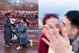 MC Mù Tạt được bạn trai cầu thủ cầu hôn trong khung cảnh lãng mạn 