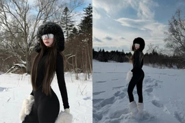 'Bỏng mắt' với màn khoe body cực cháy của Trần Linh Hương giữa trời tuyết