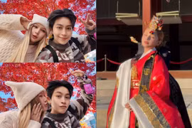 Xoài Non 'má kề môi' lãng mạn bên Gil Lê giữa mùa thu xứ Hàn 