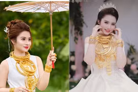 Cô dâu đeo vàng trĩu cổ viral khắp mạng xã hội