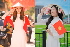 Dàn hot girl đồng loạt đăng tải ảnh diện áo dài mừng Quốc khánh