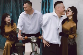 Vân Tiny và ông xã thiếu gia hóa thân 'mợ hai, cậu ba' trong bộ ảnh đón Tết