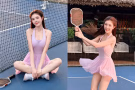 'Hot girl dao kéo' Lilly Luta khoe vóc dáng vạn người mê trên sân pickleball