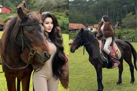 'Đệ nhất hot girl Sài thành' đăng ảnh đi cưỡi ngựa khoe dáng cực nét