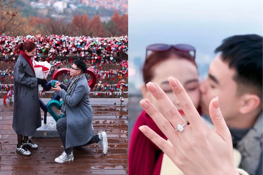 MC Mù Tạt được bạn trai cầu thủ cầu hôn trong khung cảnh lãng mạn 