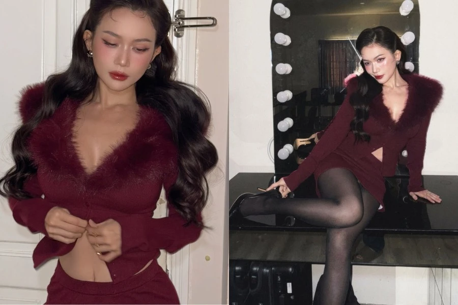 Sĩ Thanh 'đốt cháy' mùa lễ hội với sắc đỏ quyến rũ