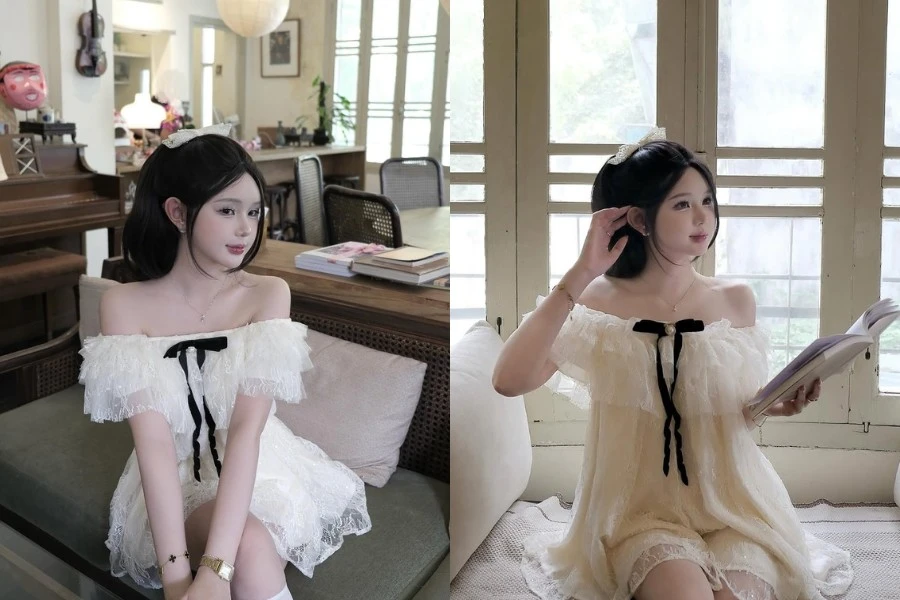 Hot girl Instagram giao diện tiểu thư xinh như búp bê