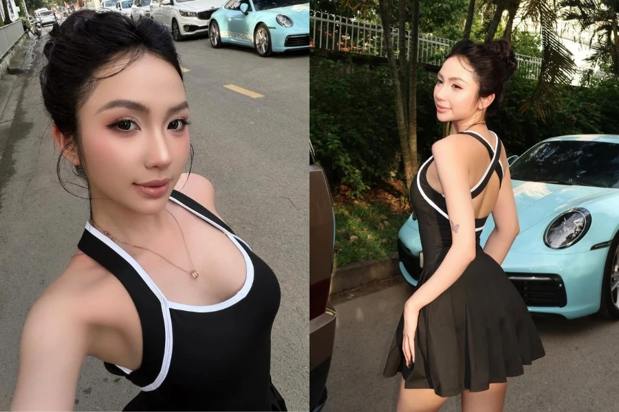 Tiktoker Quỳnh Như khoe dáng chuẩn từng centimet trên sân pickleball 