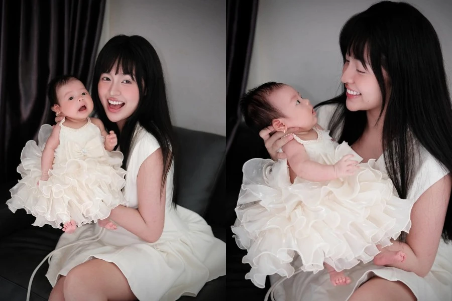 'Hot girl trứng rán' chăm chỉ khoe con gái, thần thái rạng rỡ từ khi có em bé