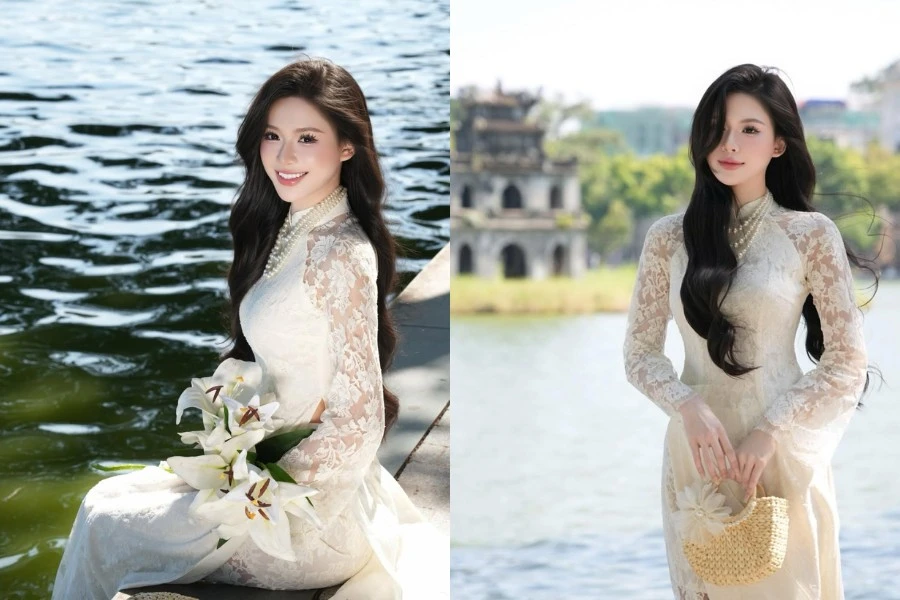 Hot girl Hải Phòng 'đốn tim' với bộ ảnh áo dài bên hồ Gươm