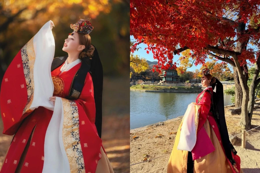Xoài Non 'xả kho' ảnh du lịch Hàn Quốc, diện Hanbok dịu dàng