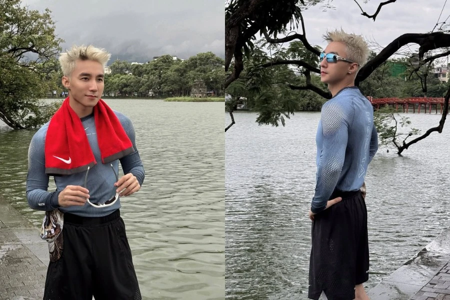 Sơn Tùng M-TP 'đánh úp' fan với loạt khoảnh khắc chạy bộ ở Hồ Gươm