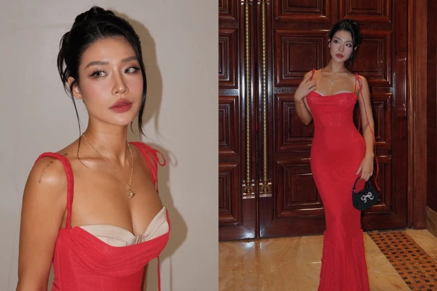 Bà xã Rhymastic 'đốt mắt' với vóc dáng chuẩn từng centimet