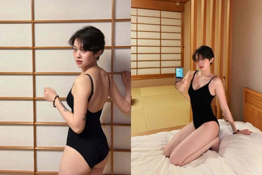 Hot girl tóc tém hiếm hoi diện đồ bơi khoe dáng