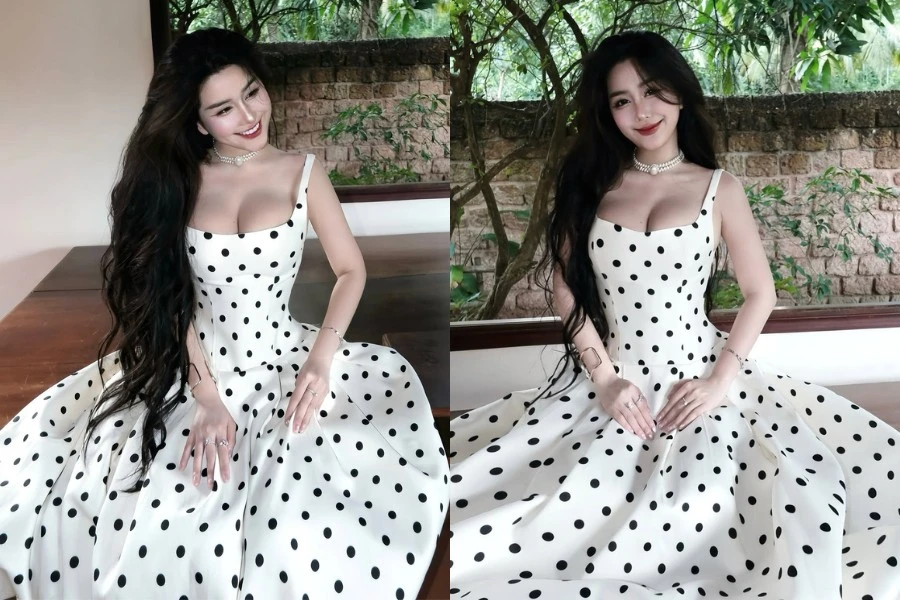 'Đệ nhất hot girl Sài thành' khoe dáng cực phẩm trong váy chấm bi trendy