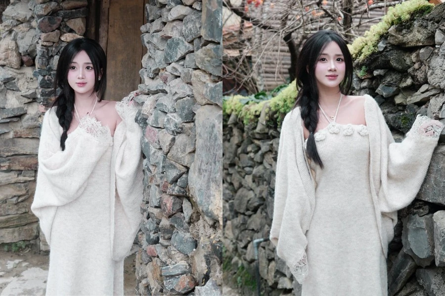 Hot girl gen Z gây thương nhớ khi check-in bên ngôi làng cổ tích Lô Lô Chải