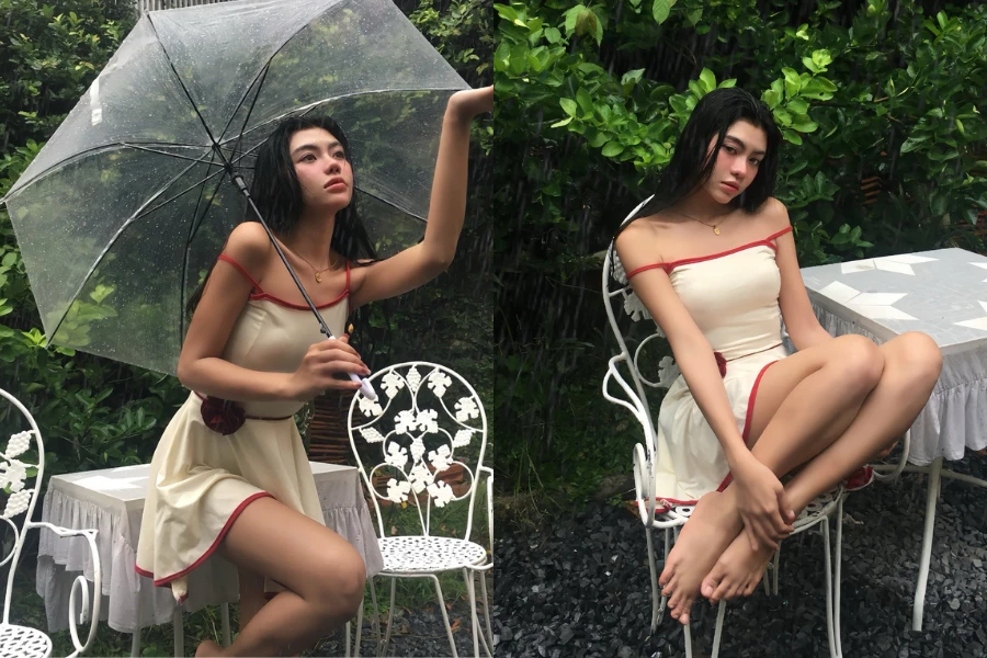 Mẫu ảnh Bảo Nghi hóa 'nàng thơ trong mưa' ngọt ngào, gợi cảm