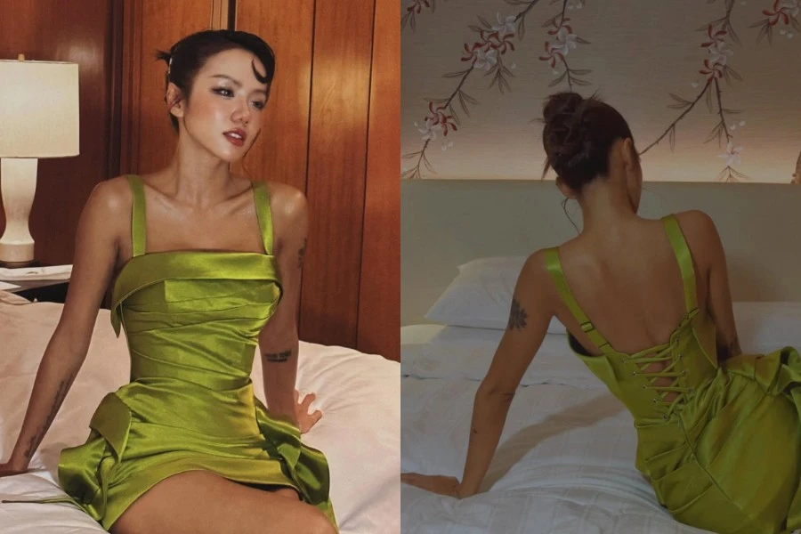 Nhan sắc 'gây mê' của vợ quốc dân Phương Ly trong trang phục cắt xẻ táo bạo