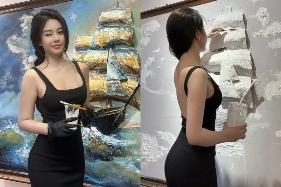 Bị chỉ trích 'ăn mặc mát mẻ để vẽ tranh', nữ họa sĩ có màn đáp trả độc đáo 
