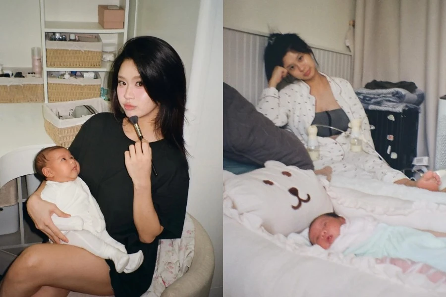 Hàn Hằng lần đầu tiên công khai ảnh về cuộc sống bỉm sữa