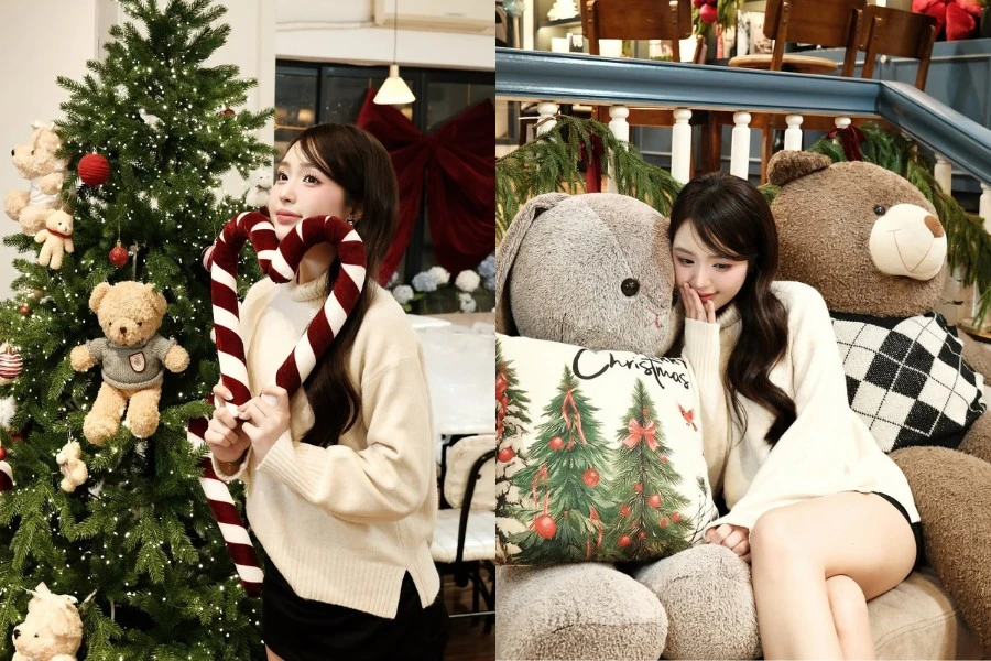 Hot girl Hà thành đốn tim với bộ ảnh đón giáng sinh sớm ngọt ngào