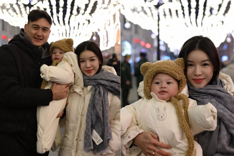 Bà xã Đặng Văn Lâm khoe khoảnh khắc gia đình hạnh phúc tại Nga